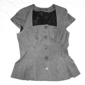Peplum button top