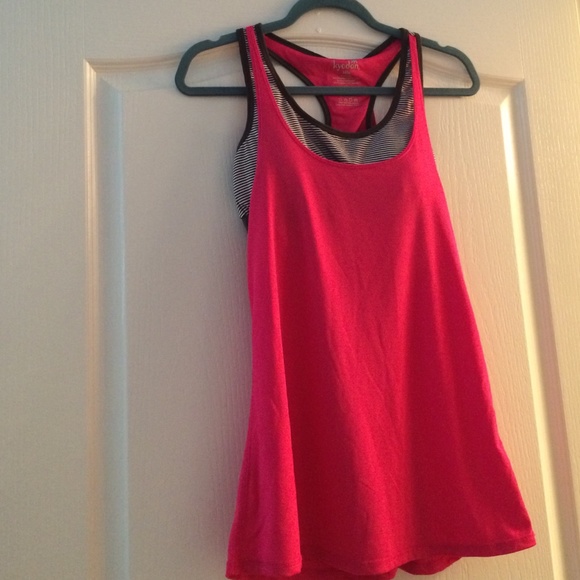 Pink and grey work out top