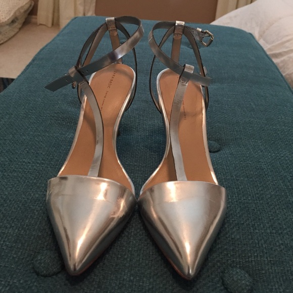 ZARA silver heels. Size 5