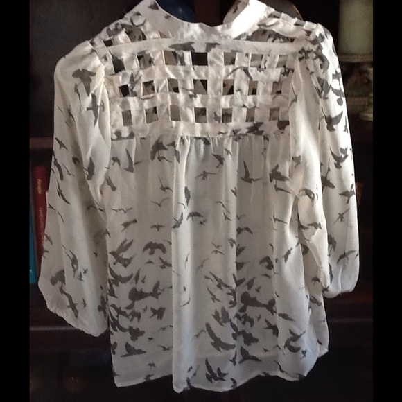SALE!!! Birds in Flight! NWT sheer top! - Picture 3 of 4
