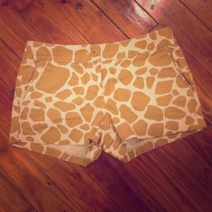 J. Crew giraffe print shorts