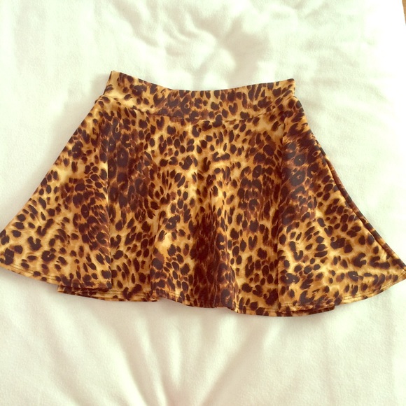 Leopard Print Skater Skirt