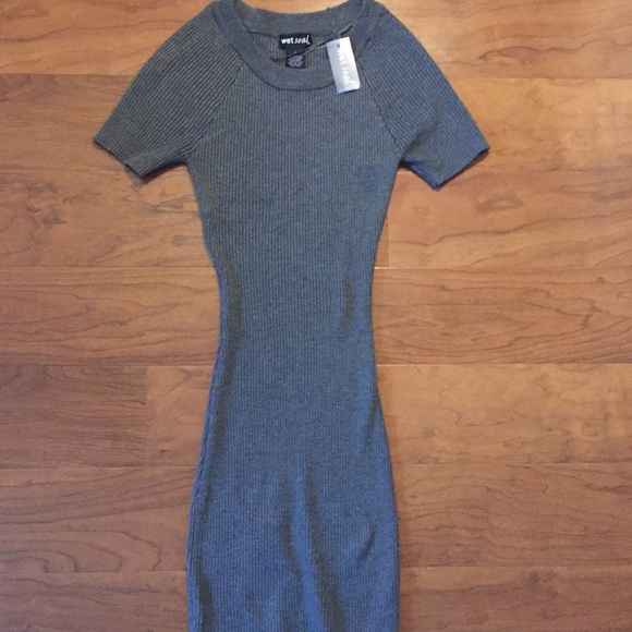 SOLD Grey Bodycon Sweater Dress