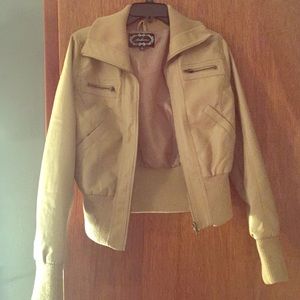 Tan faux leather jacket