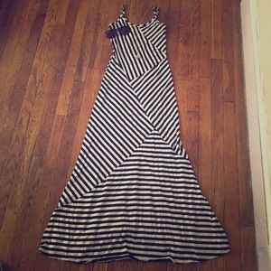 Black & White Striped Maxi Dress