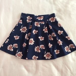Floral Print Skater Skirt