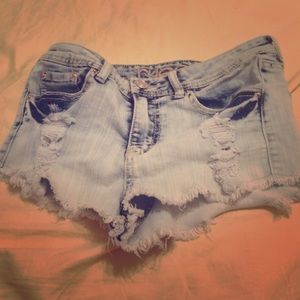 Blue Jean High-Waisted Shorts
