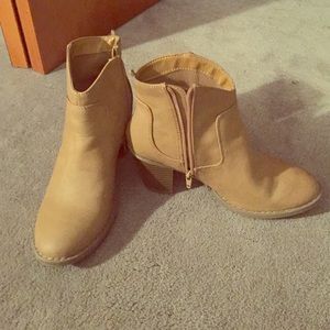 Tan leather boots