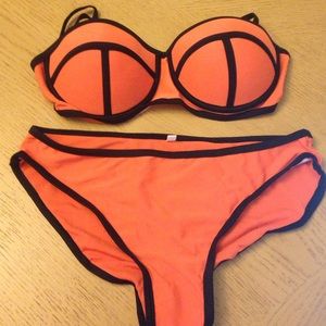 Bright orange similar triangl swimwear