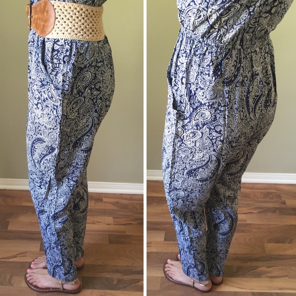 Sold PM EDITOR PICK 🎉| Blue Paisley Romper - Picture 3 of 4