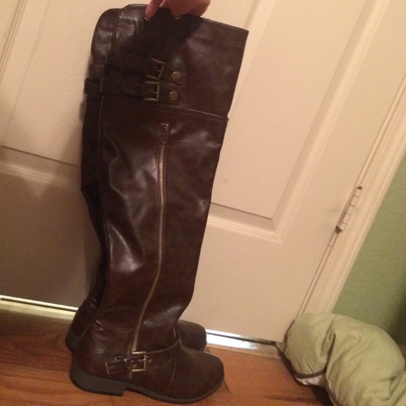 Brown riding boots