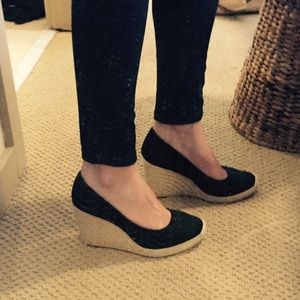 Merona black wedge espadrilles