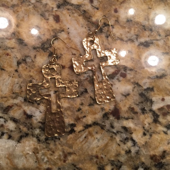 Gold Cross earrings