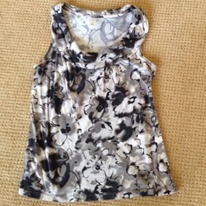 Black white & gray cowl neck tank top. Good cond.