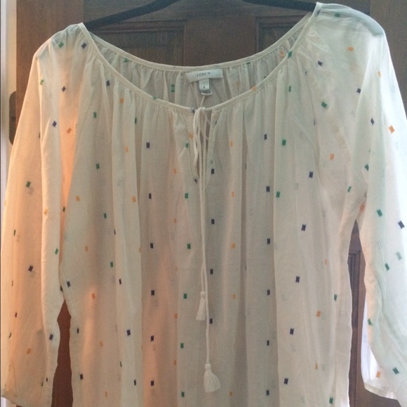 Jcrew peasant dot shirt
