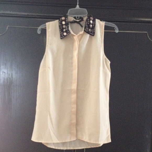 Sleeveless bejeweled top