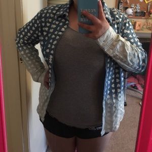 Cute Heart Patterned Button-Up