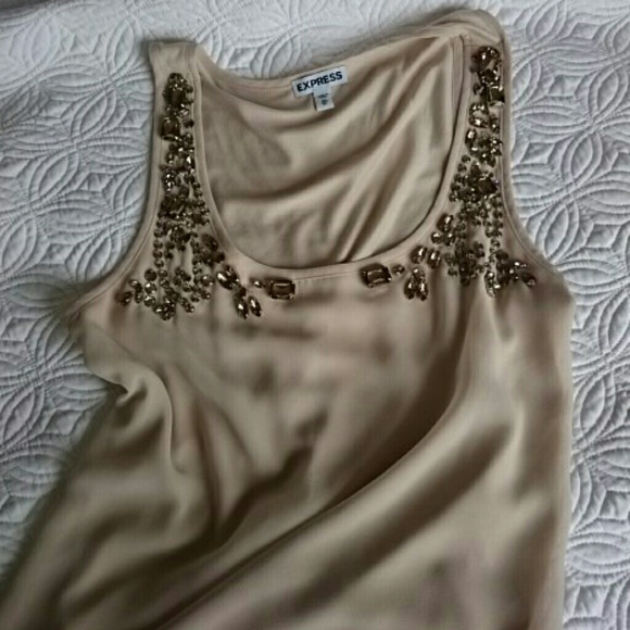 Express Blush Tank with Champagne Rhinestones