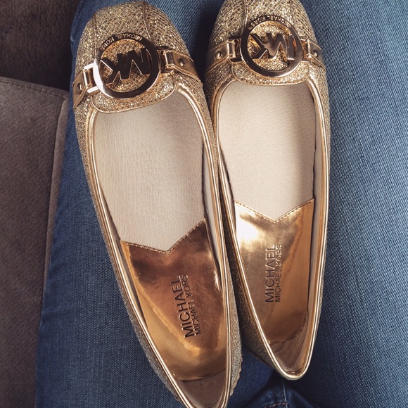 KORS Michael Kors Shoes - Fulton moc flats in gold glitter