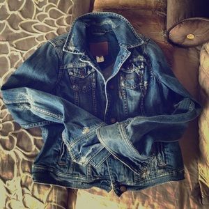 Abercrombie & Fitch Distressed denim jacket Large