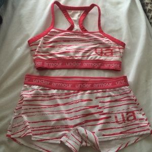 under Armour sports bra and spandex