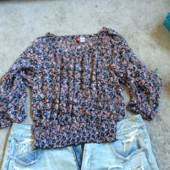 Floral print off the shoulder blouse