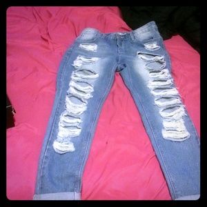 High boyfriend jeans