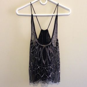 25🅿️🅿️ Urban Outfitters Beaded Black Tank Top