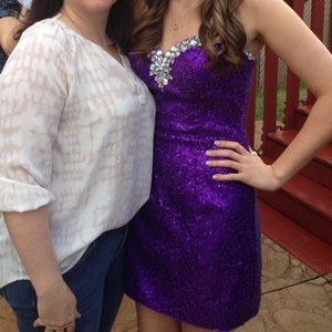 GiGi Purple Sequin Prom/Homecoming dress