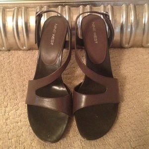 Nine West brown sling back