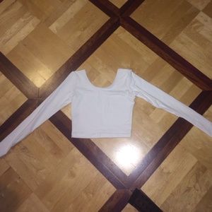White Long Sleeve Crop Top