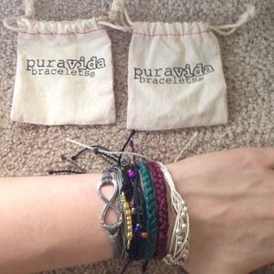 PURA VIDA "BLACK PACK" + 1 TEAL BRAIDED