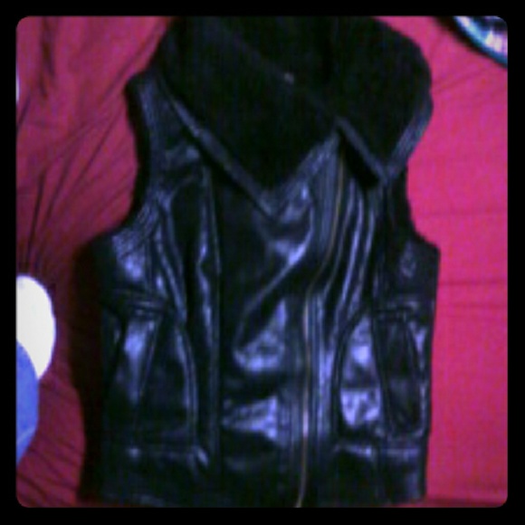 Faux leather vest
