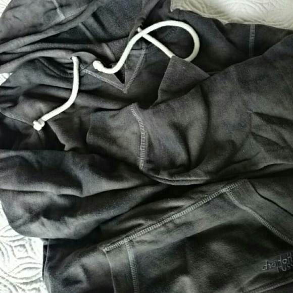 Grey black tie dyed sweatshirt hoodie