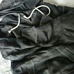 Grey black tie dyed sweatshirt hoodie