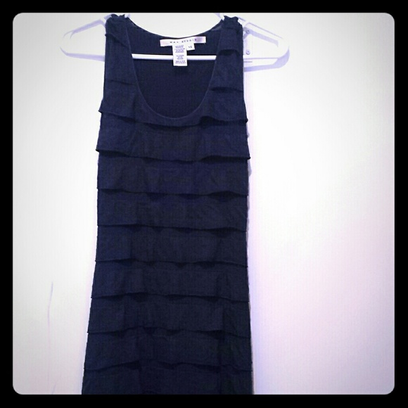 Max studio navy blue ruffle maxi dress