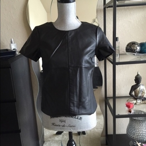 Black Imitation Leather Top