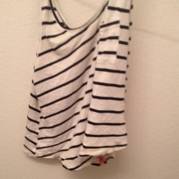 Black and white striped crop top