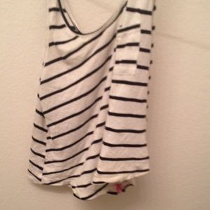 Black and white striped crop top