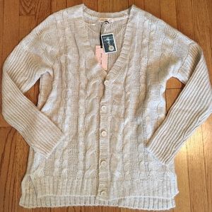Cream button up cardigan NWT