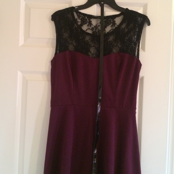 Burgundy and black lace dress