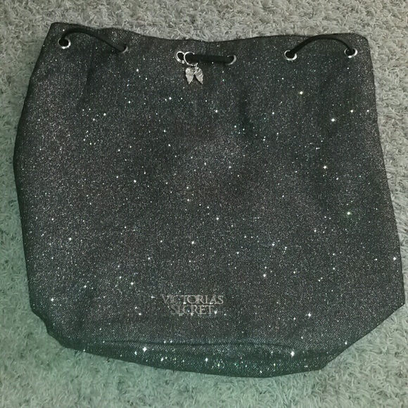 victorias secret sparkly drawstring bag
