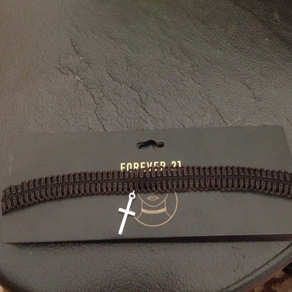Forever21 Black Lace Choker w/ cross *more to come