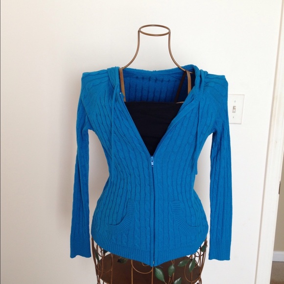 Light blue hooded sweater