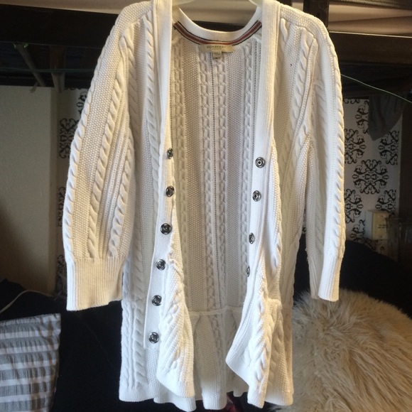 Burberry White-Knit Sweater- S