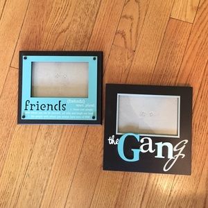 2 teal and black frames