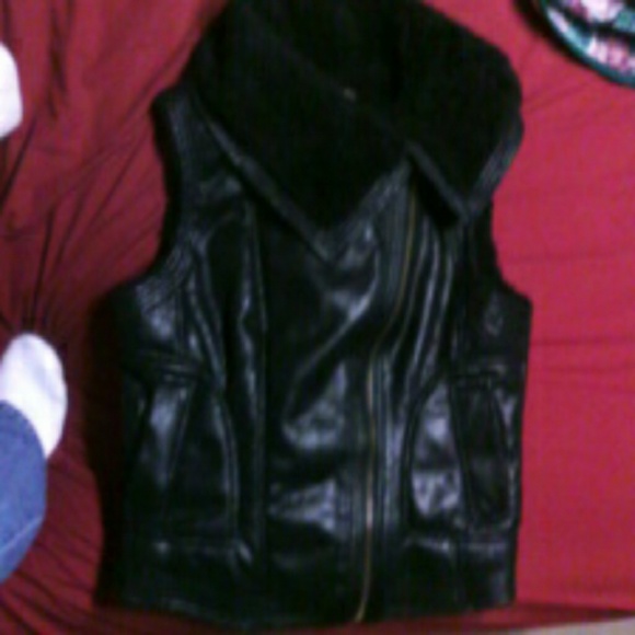 Faux leather vest