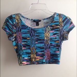 F21 Tribal Print Crop Top