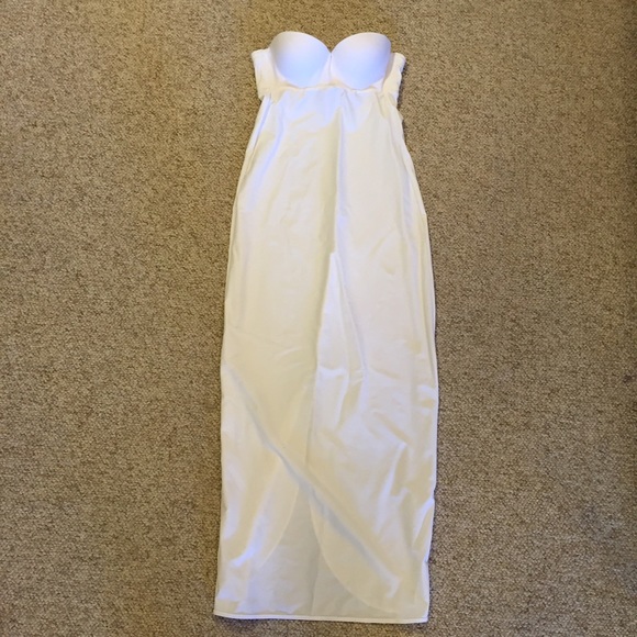 Strapless Full Length Bra Slip With Slit Up Back
