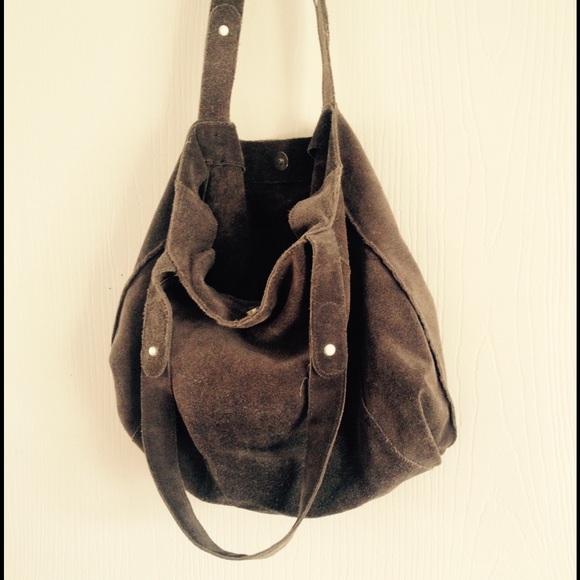 Grey Suede Banana Republic Purse